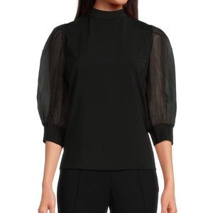 NWOT Ted Baker Micaeli Organza 3/4 Sleeve Blouse, Size 2